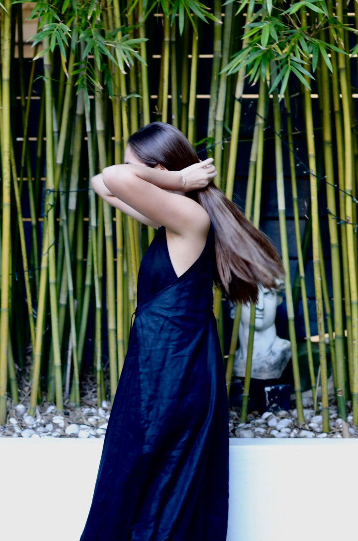 Luciana linen wrap dress