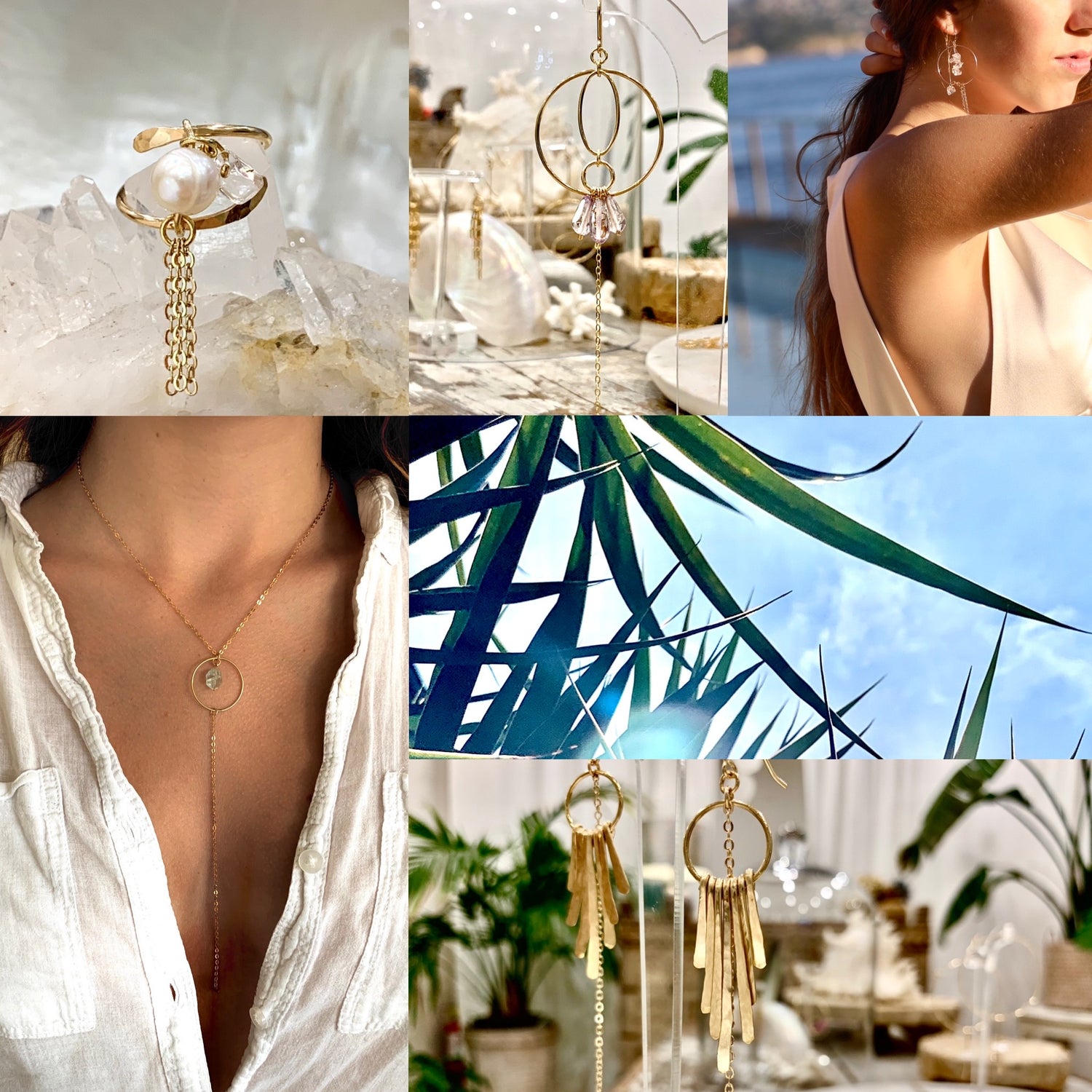 beautiful handcrafted jewellery, designed & made in Sydney using 14ct gold filled and silver findings with natural semi precious gems, crystals, pearls, seaglass, leather, cotton & silk thread