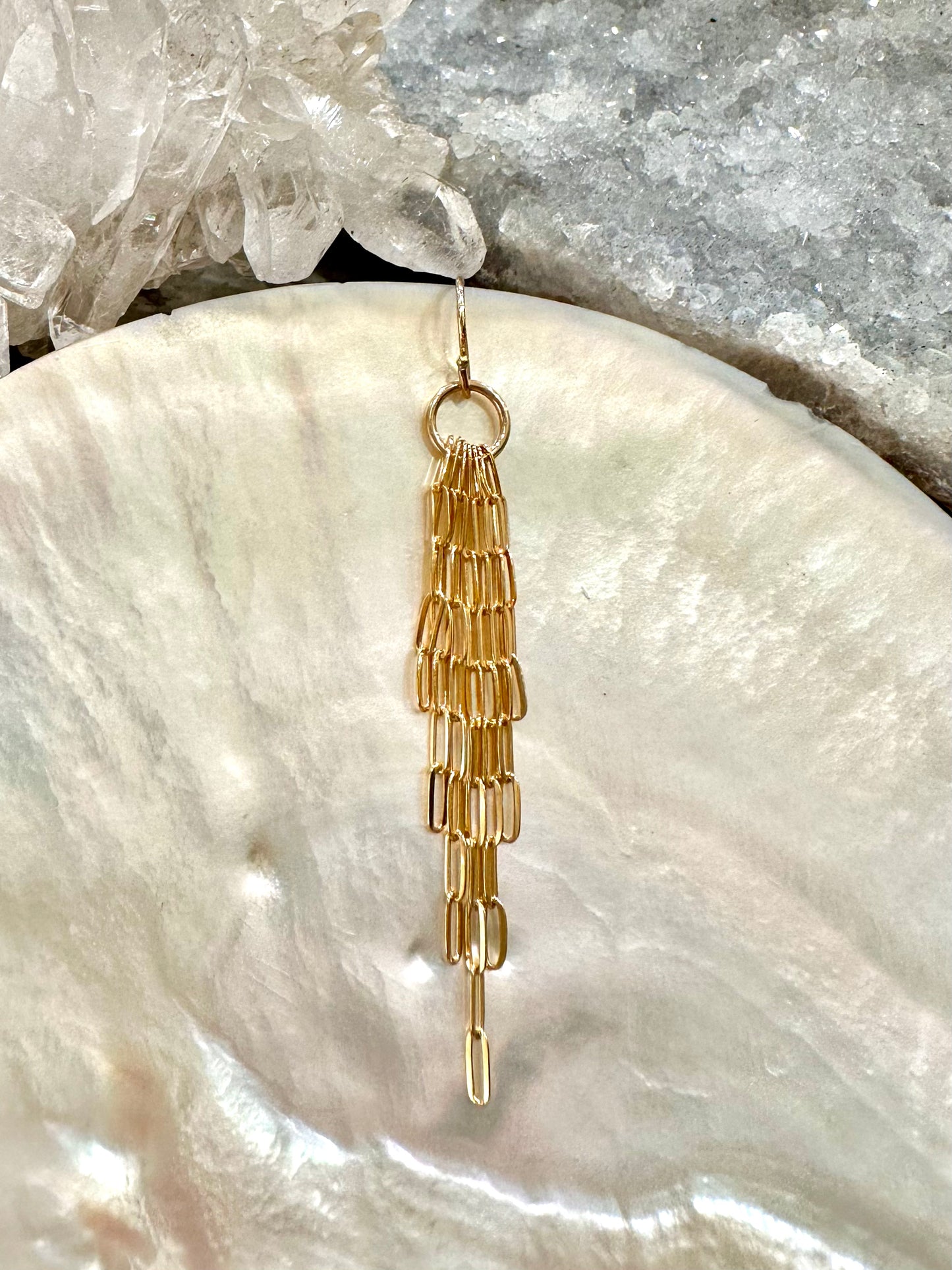 Adrianne drop earrings, chain link earrings, large earrings in gold