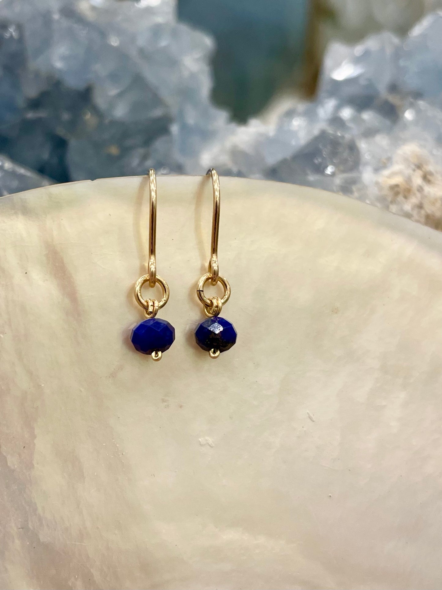 Mini gemstone hook earrings